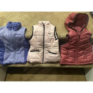 Lot of 3 Girl Puffer Vests (Different Brands/Styles) Size 5